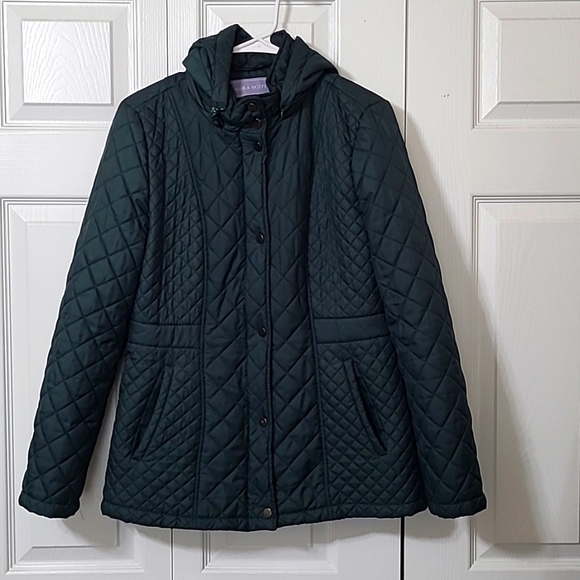 Laura Scott Green Zip-Up Jacket with hood that can be removed w/zipper, Medium - Picture 1 of 12